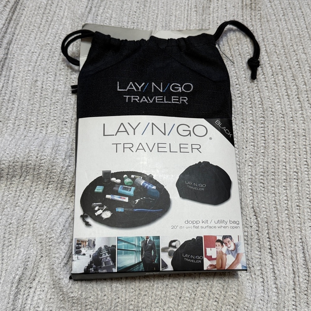 Lay-n-Go Drawstring Cosmetic Bag Organizer for Travel or Daily Use, 20 inch